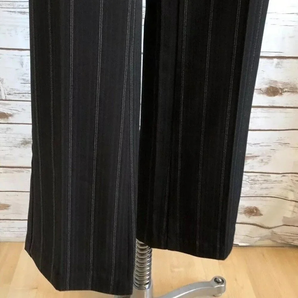 TAGLIA Women Striped Boot Cut Black White Work Trouser Career Pants Size 44 - Picture 5 of 12